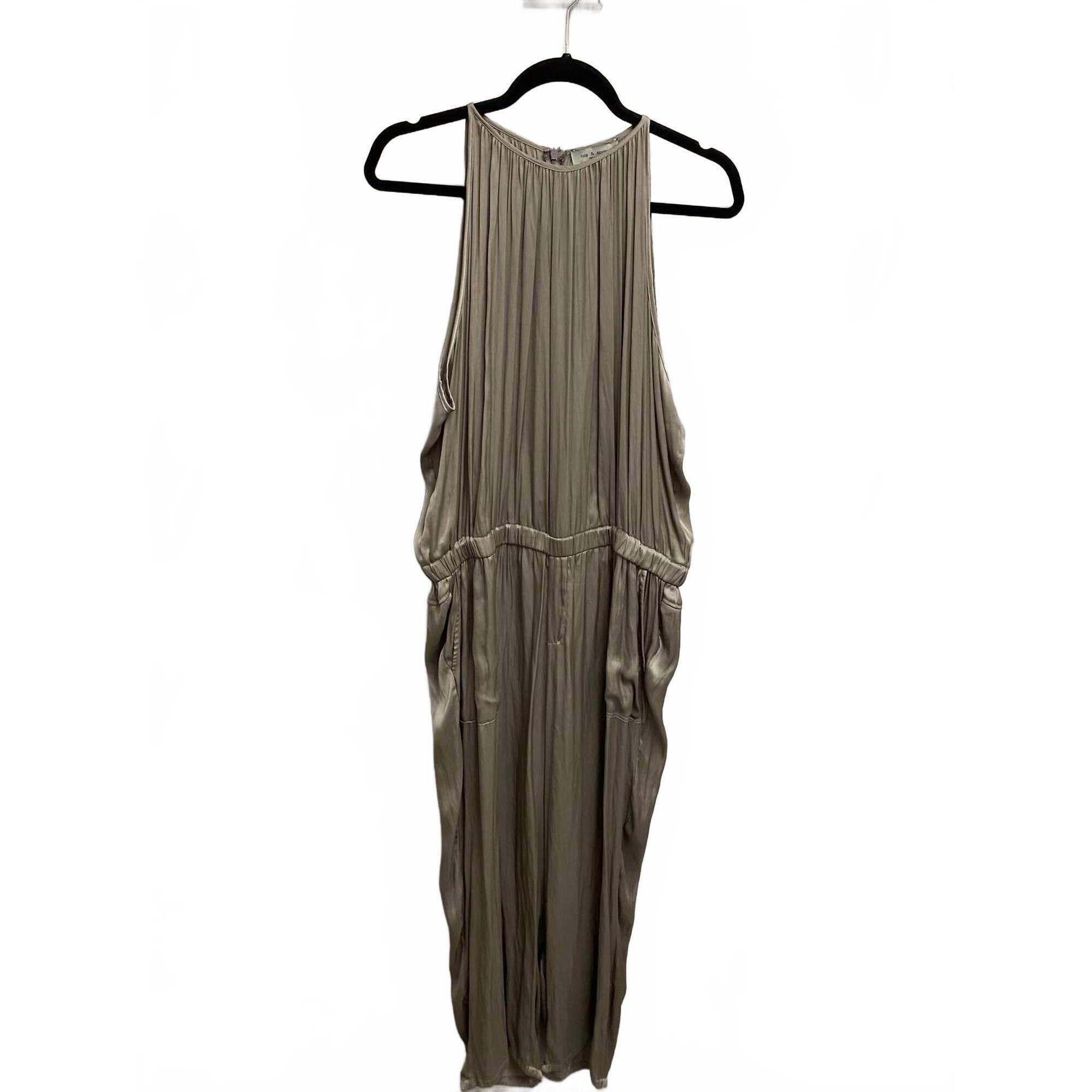 New Lola & Sophie Women's Halter Neck Dress In Taupe